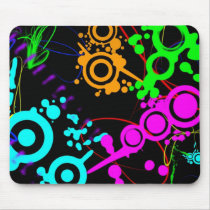Abstract neon splatter modern Mouse Pad
