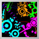 Abstract neon splatter modern poster posters