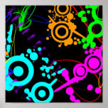 Abstract neon splatter modern poster posters