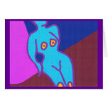 Abstract nude, light blue- greeting card