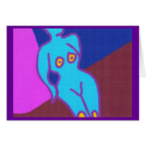 Abstract nude, light blue- greeting card
