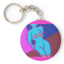 Abstract nude, light blue- keychain