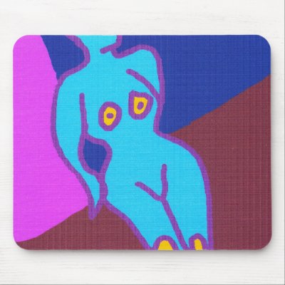 Abstract nude, light blue- mousemat by sand625