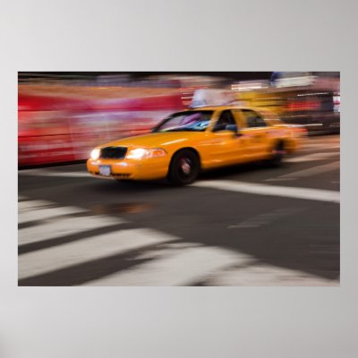 Abstract NYC Taxi Poster by graficallyminded