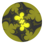 Abstract olive round sticker