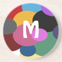 abstract ,onogram colourful dots drink coasters