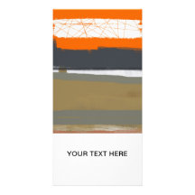 Abstract Orange 1 Personalized Photo Card