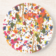 abstract paint splatter drink coaster