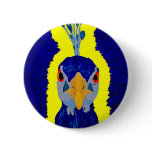 Abstract Peacock Head Button