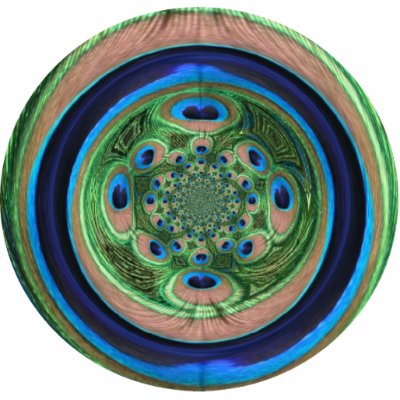 Abstract Peacock Ornament by ChristyWyoming