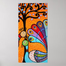 ABSTRACT PEACOCK POSTER