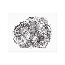 Abstract pen and ink doodle gallery wrapped canvas