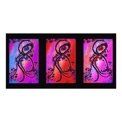 Abstract photocard- Three dancers Personalized Photo Card by sand625