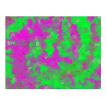 Abstract Pink & Green Cubes Post Card