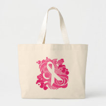 Abstract Pink Ribbon Products Canvas Bag