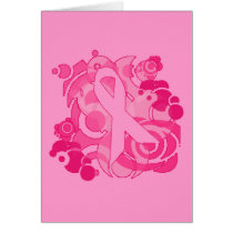 Abstract Pink Ribbon Products Card