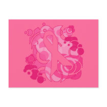 Abstract Pink Ribbon Products Postcard