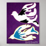 Abstract  Pop Art Two Doves Print