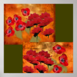 Abstract Poppies posters