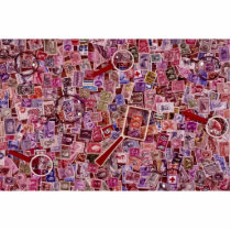 Abstract Postage stamps and magnifiers Cut Out