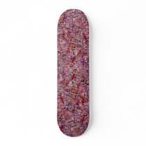 Abstract Postage stamps and magnifiers Skate Boards