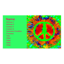 Abstract Psychedelic Tie-Dye Peace Sign Business Card