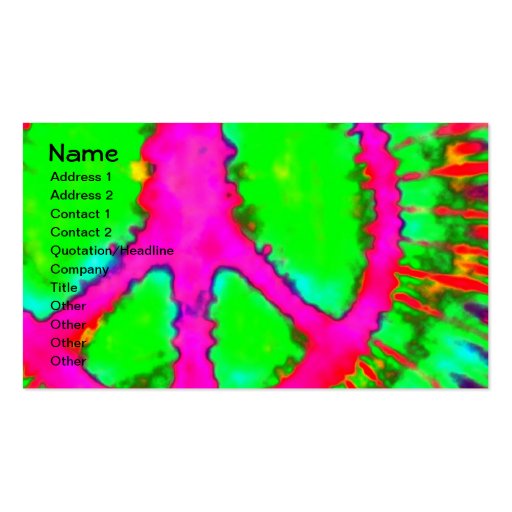 tie dye business cards