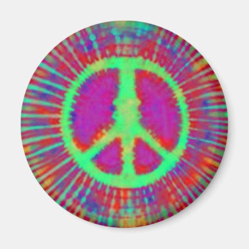 Abstract Psychedelic Tie-Dye Peace Sign Magnet