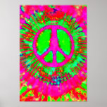 Abstract Psychedelic Tie-Dye Peace Sign Poster
