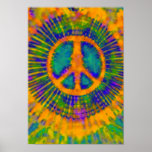 Abstract Psychedelic Tie-Dye Peace Sign Print