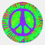 Abstract Psychedelic Tie-Dye Peace Sign Stickers