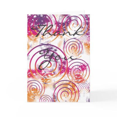 Abstract Purple/Pink/Orange Thank You Cards by ThreadHeadLTD