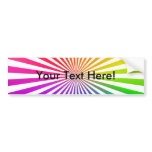 Abstract Radial Lines: Rainbow bumper stickers