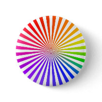 Abstract Radial Lines: Rainbow Pinback Buttons