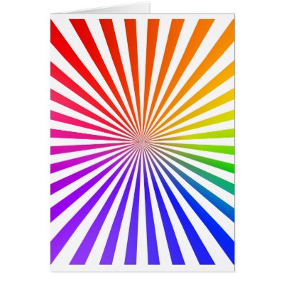 Abstract Radial Lines: Rainbow Cards by spiritswitchboard