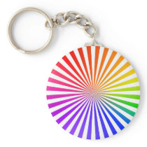 Abstract Radial Lines: Rainbow Key Chains