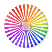 Abstract Radial Lines: Rainbow Refrigerator Magnet