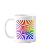 Abstract Radial Lines: Rainbow Coffee Mugs