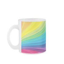 Abstract Rainbow Frosted Glass Mug