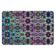 Abstract Rainbow Mandala Fractal Flexible Magnet