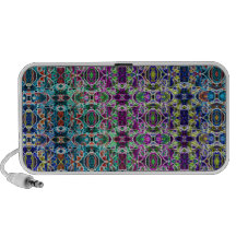 Abstract Rainbow Mandala Fractal Laptop Speakers
