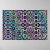 Abstract Rainbow Mandala Fractal Posters