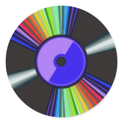 ABSTRACT RECORD ALUM ROUND STICKER by dgpaulart