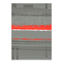Abstract Red 3 Personalized Invitation
