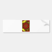 Abstract Red and Gold Bumper Stickers
