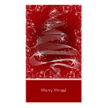 Abstract Red X'mas Tree & Swirls Mini Greeting Tag business cards