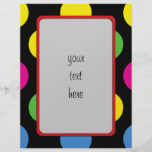 Abstract Retro Polka Dots Pink Green Yellow Personalised Flyer