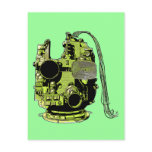 Abstract Robot Head Retro Colours Postcard