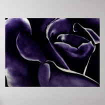 Abstract Rose in Oil - Twilight Stark Purple Posters