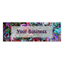 Abstract roses in red and turqoise business cards